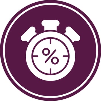 Timer Glyph Circle Icon vector