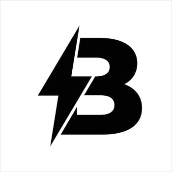 letter B with electricity logo design template vector