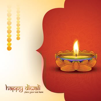 Beautiful happy diwali greetings card festival background vector