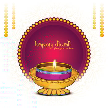 Indian style happy diwali card shiny background vector
