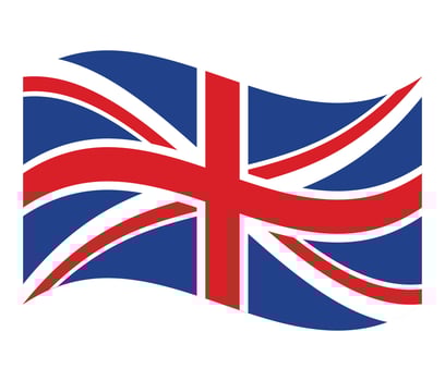 Waving flag of United Kingdom isolated on white background. vector