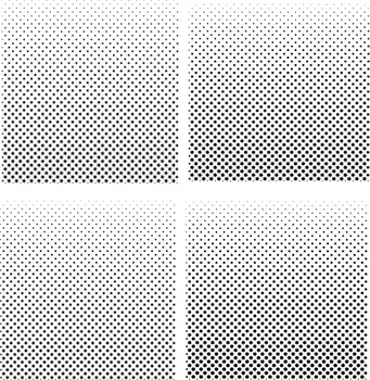 Set of halftone patterns with star and circular gradient shape vector