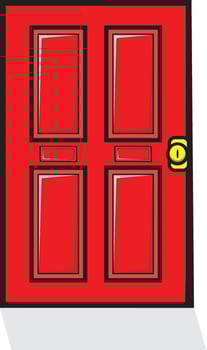 Red door illustration vector