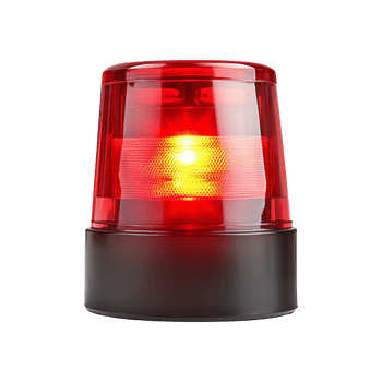 Red emergency siren light urgency and alert isolated on transparent background png