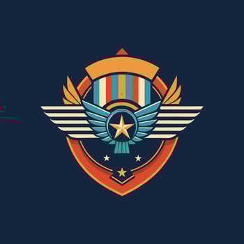 A logo for a military team with an eagle and star vector
