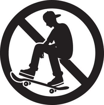 Ban Ice Skate Black Silhouette Icon Stock vector