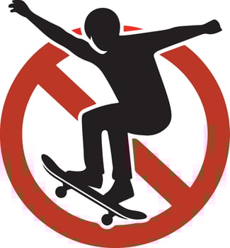 Ban Figure Skating Black Silhouette Icon vector