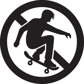 Silhouette Of A Boy Riding A Skateboard In A Black Frame vector