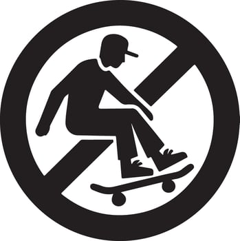 No Allowed Skating Sign vector