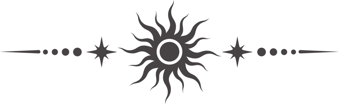 Celestial border with magic moon and mystic stars. Astrology ornament with spiritual symbols of sun. Esoteric vintage minimal decoration. Spiritual frame with fantasy elements. png