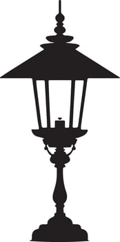 Lantern icon hand draw black colour diwali vector