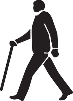 Walking Person with Cane Icon for World White Cane Day in a Design Raising Awareness of Blindness vector