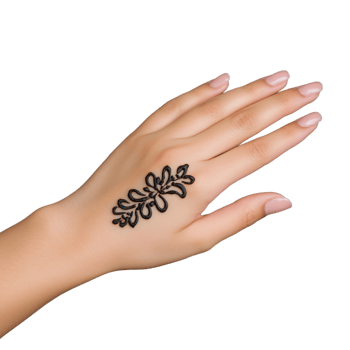 Close-up of a hand with intricate henna design showcasing artistic expression on transparent background png
