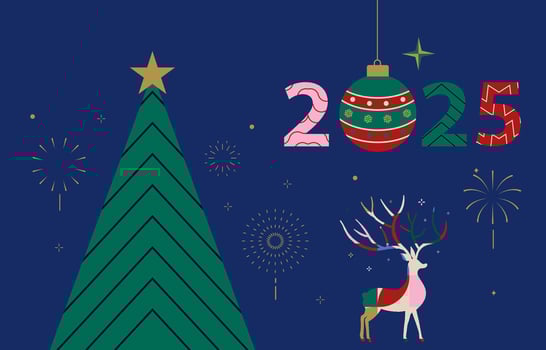 Christmas and happy new year background. horizontal banner design vector