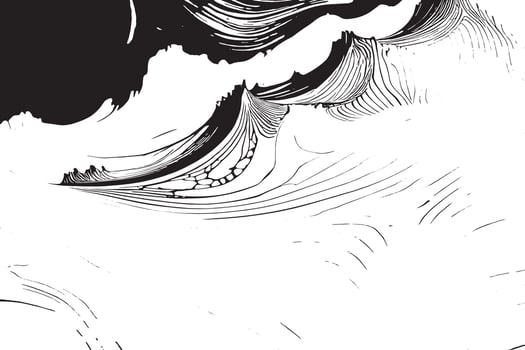 Monochrome black abstract texture overlay on a white background vector