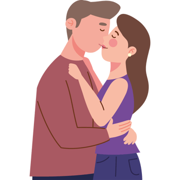 couple kissing romantic png