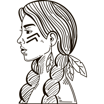native american girl isolated png