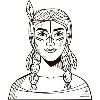 native american girl design png