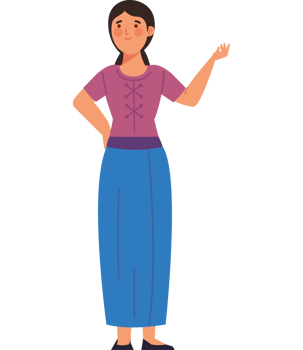 myanmar woman character png