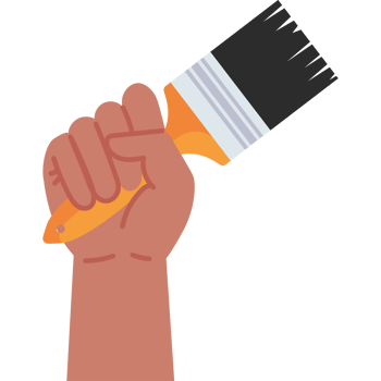 labour day hand with paintbrush png