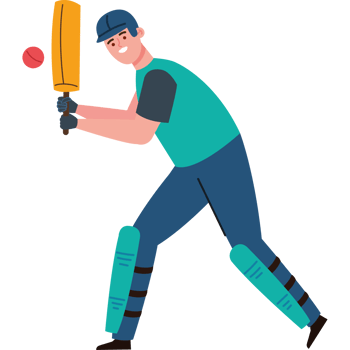 cricket man with bat and ball png