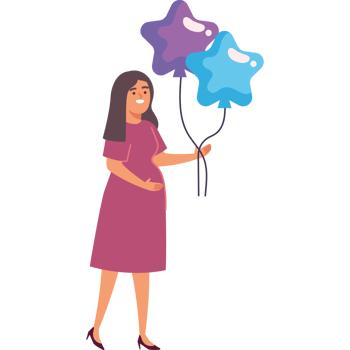 gender reveal pregnant woman design png