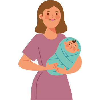 baby shower mom and newborn png