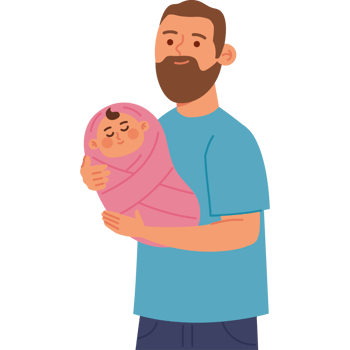 baby shower dad and baby png