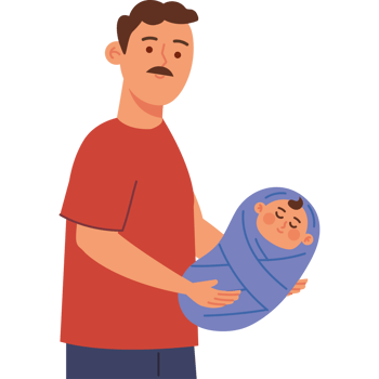 baby shower man and baby png