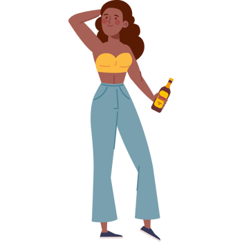 stag party woman with beer png