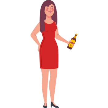stag party woman with beer bottle png