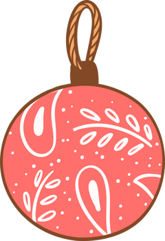 Cowboy Christmas bandana red ornament ball png