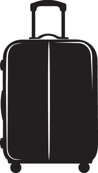 black suitcase on wheels vector