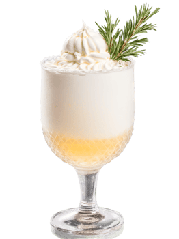 Cape Town Gin Fizz Float Tall glass with ice cream and the gin fizz cocktail png