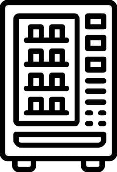 Black line icon for vending machine vector