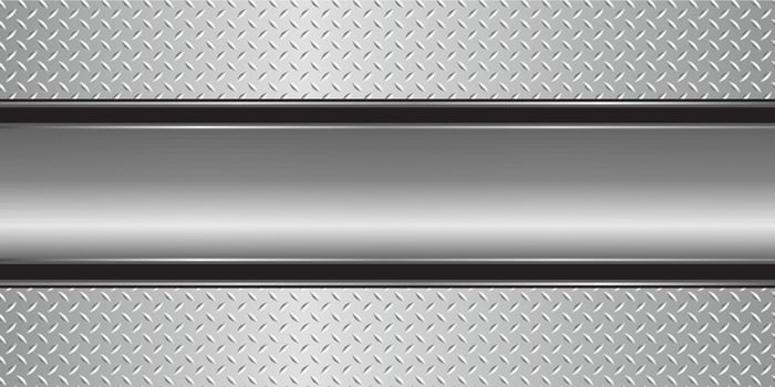 Polished chrome metallic background in silver-gray with a textured diamond plate design. graphic. vector