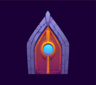 Fantasy magic portal gate door, cartoon game asset vector