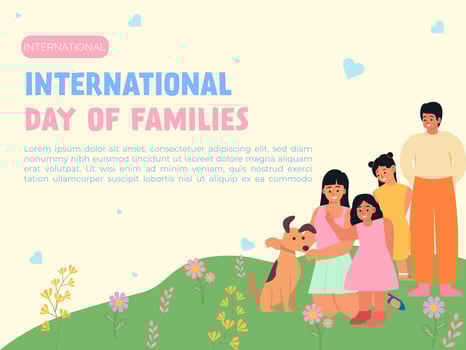 International Day of Families with a joyful moment. illustration. vector