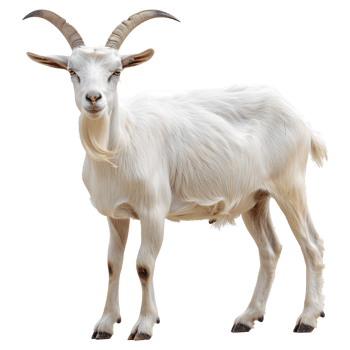 White goat isolated on transparent background png