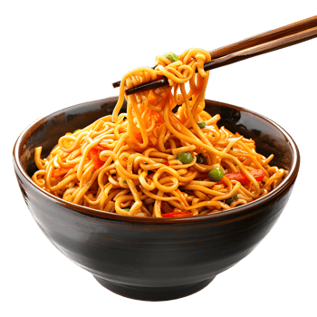 Delicious fried noodles isolated on transparent background png