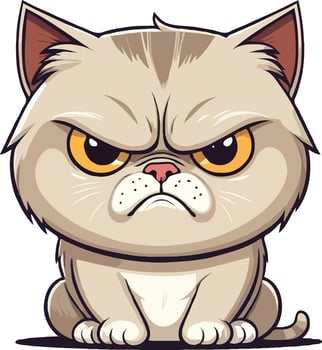 Angry cat illustration vector