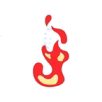 Simple flame icons in flat style. Cartoon campfire. vector