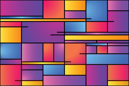 Abstract geometric seamless pattern. Colorful squares and rectangles in a Mondrian style vector