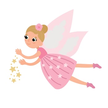 Cute beautiful fairy on a white isolated background vector
