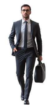 A man in a suit and tie is walking png
