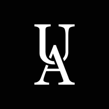 AU letter logo concept isolated on white background. UA Logo vector
