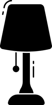 A black and white illustration of a lamp vector