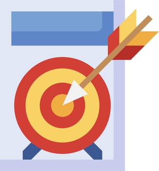 A dart hitting a target in a target vector