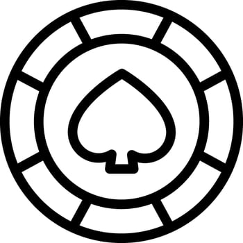 A black and white poker chip icon vector