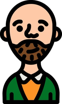 A cartoon man with a beard and green sweater vector
